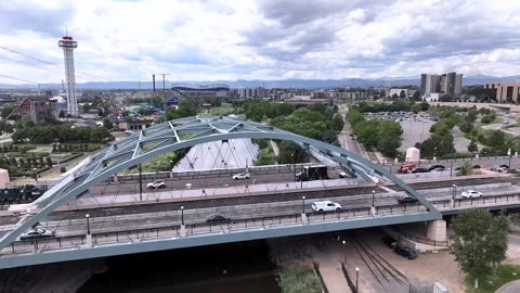 Drone clips of South Platte River in Downtown Denver Stock Footage 247783934