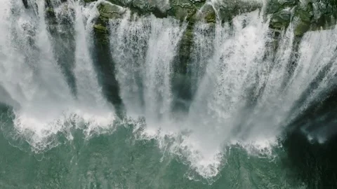 Drone close up view in Slow motion of Tinuy an Falls. Philippines. Stock Footage 342685068