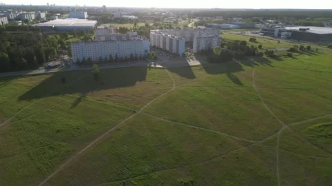 Drone closeup to the buildings Video stock 243031691