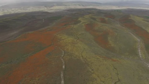Drone Cloudy Valley Super Wide Stock Footage 114298939