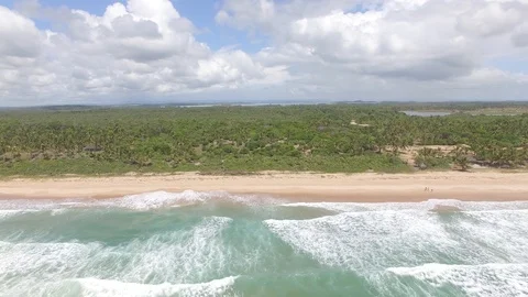 Drone coasting a paradisiac beach Stock Footage 88420211