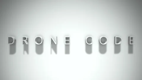 Drone Code 3D title animation with shadows on a white background Stock Footage 296666527