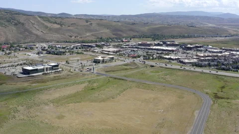 Drone of the commercial development of Kimball Junction, Park City, Utah. Stock Footage 144465420