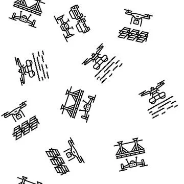 Drone commercial use seamless pattern vector 스톡 일러스트