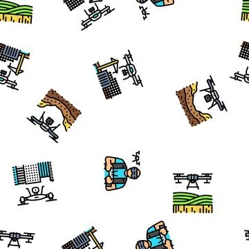 Drone commercial use seamless pattern vector Illustrazione stock