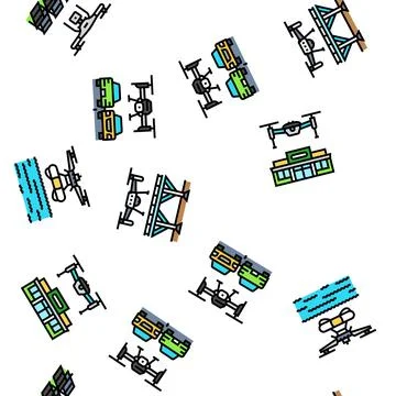 Drone commercial use seamless pattern vector Illustrazione stock
