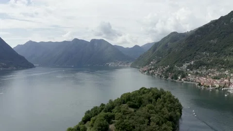 Drone, Como lake, Comacina Island. 動画素材 139976104