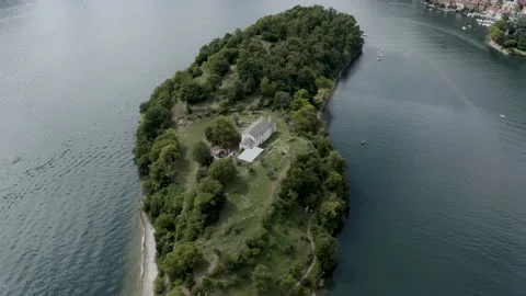 Drone, Como lake, Comacina Island. Stock Footage 139976117