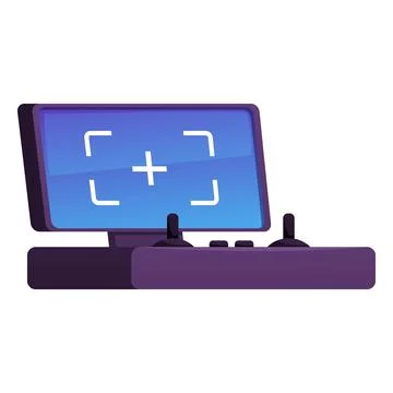 Drone computer controls flat vector icon, operating device with screen and Stock Illustration