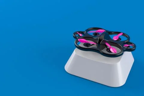 Drone on computer key Stock Illustration