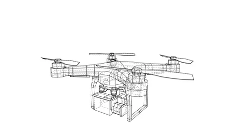 Drone concept. 3d illustration turntable video Stock Footage 98815056