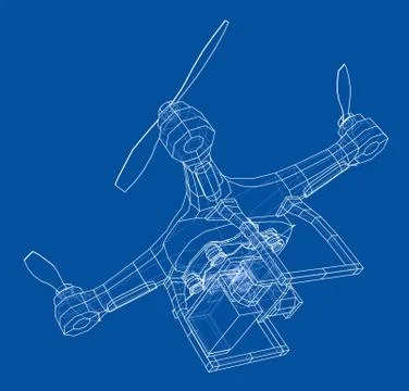 Drone concept. Vector rendering of 3d Stock Illustration