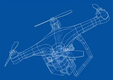 Drone concept. Vector rendering of 3d Stock Illustration