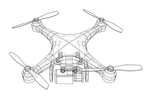 Drone concept. Vector rendering of 3d Stock Illustration