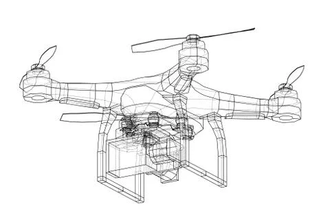 Drone concept. Vector rendering of 3d Stock Illustration