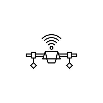Drone connection icon. Simple line, outline vector of artificial Intelligence Stock Illustration