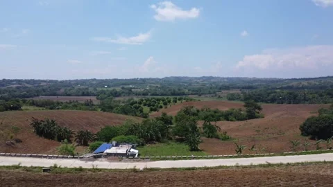 Drone of a constructed road on the edge of the mountain Stock-Footage 293897297