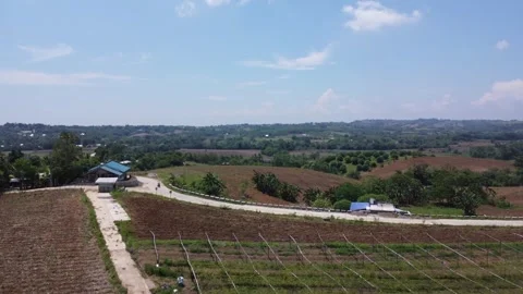 Drone of a constructed road on the edge of the mountain Stock-Footage 293897300