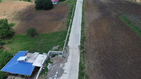 Drone of a constructed road on the edge of the mountain Stock-Footage 293897301