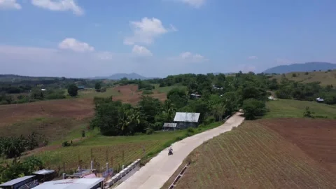 Drone of a constructed road on the edge of the mountain Stock-Footage 293897375