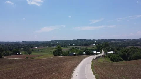 Drone of a constructed road on the edge of the mountain Stock-Footage 293897410