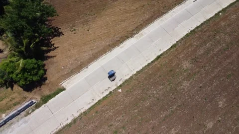 Drone of a constructed road on the edge of the mountain Stock-Footage 293897543