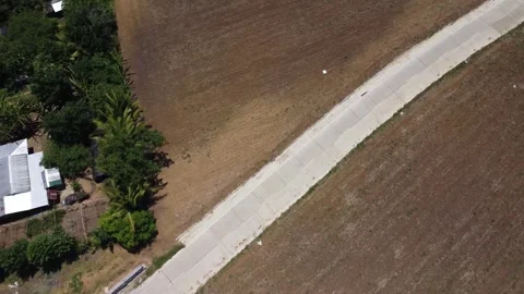 Drone of a constructed road on the edge of the mountain Stock-Footage 293897631