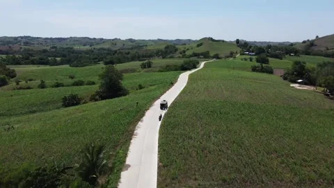 Drone of a constructed road on the edge of the mountain Stock-Footage 293899216