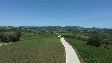 Drone of a constructed road on the edge of the mountain Stock-Footage 293899321