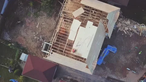 Drone Construction work 库存影片 147206649