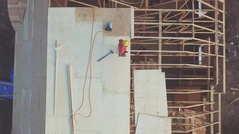 Drone Construction work Stock Footage 147206878