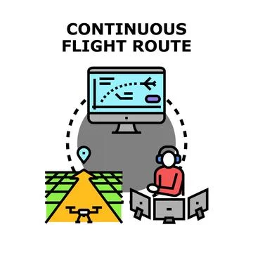 Drone continuous flight route planning and execution 스톡 일러스트