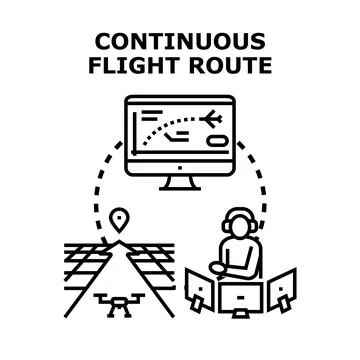 Drone continuous flight route planning and execution Illustrazione stock