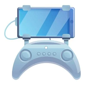Drone control joystick icon, cartoon style Stock Illustration