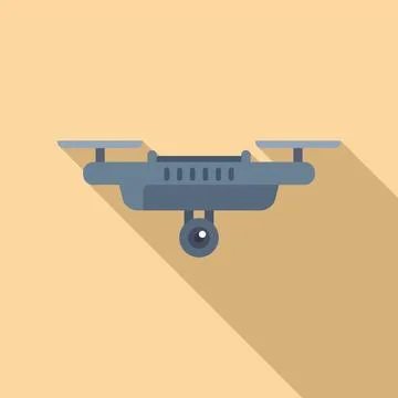 Drone control operator icon flat vector. Air control military Stock Illustration