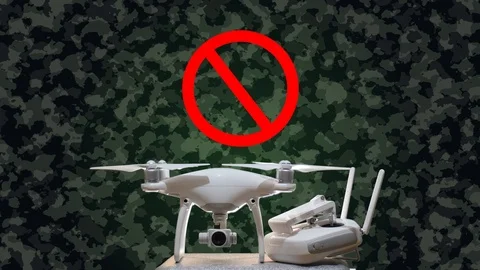 Drone Control Over Military Base Not Allowed Forbidden Stock Footage 85853896