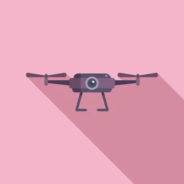 Drone control vehicle icon flat vector. Ai robot camera Stock Illustration