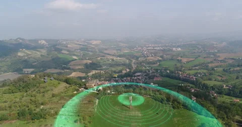 A drone controlled by sensory intelligence delivers goods and orders to the Stock Footage 274055500