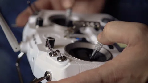 Drone Controller in children's Hand Video stock 129895190