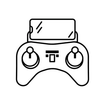 Drone controller icon. Flat pictogram for web. Line stroke. Isolated on white Stock Illustration