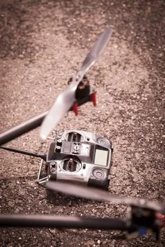 Drone with controller Stock Photos