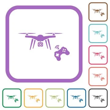Drone controlling simple icons イラスト素材