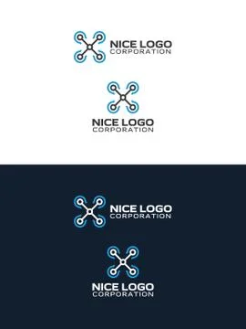 Drone copter logo Illustrazione stock