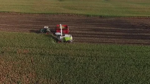 Drone corn harvester clip 4 092115 Stock Footage 55004746