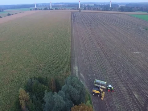 Drone Of Corn Harvester 動画素材 81255167