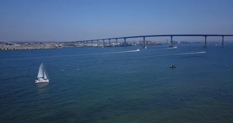 Drone Coronado Bridge Stock Footage
