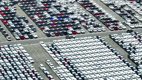 The drone could capture wide shots of the parking lot. Stock Footage 249729958