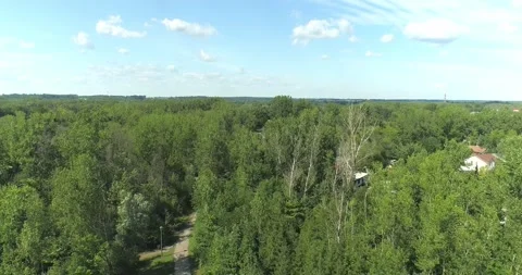 Drone crane shot going up over a public park,  and showing the beautiful su.. 動画素材 295167403