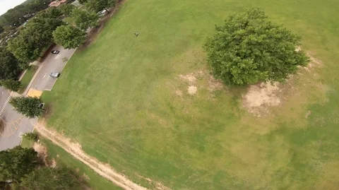 Drone crash High speed top of tree Stockbeeldmateriaal 120792820