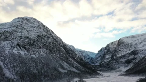 Drone crash in trees when filming circle shot of epic winter landscape Stock Footage 157883745